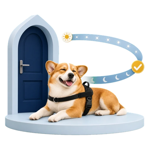 FourPaw dog and 60-day money-back guarantee illustration