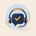 Illustrated customer support message icon