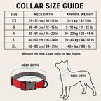 SafeWalk padded collar neck-girth size guide from XS to XL