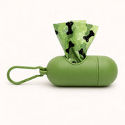 Poop bag dispenser with carabiner